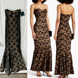 Brand new NORMA KAMALI Lace Corset Strapless Stretchy Gown